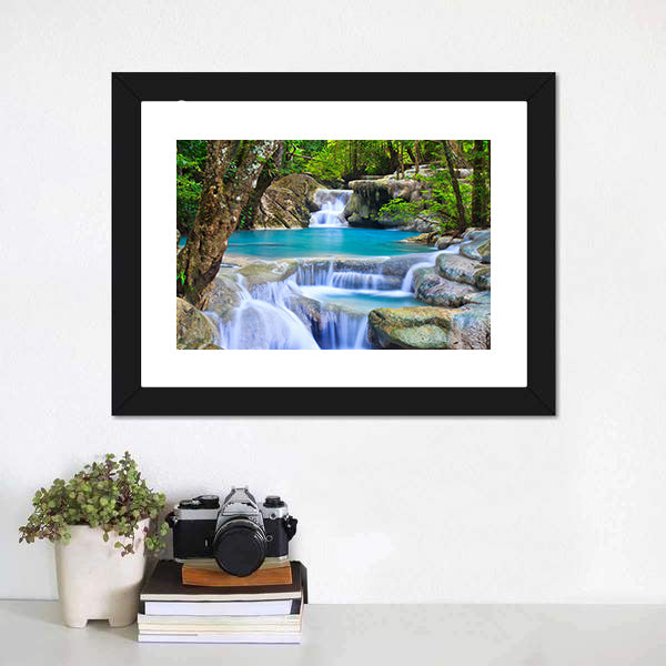 Erawan Waterfall in Kanchanaburi Canvas Wall Art