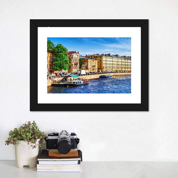 Fontanka Canal In Saint Petersburg Canvas Wall Art-3 Horizontal-Gallery Wrap-25" x 16"-Tiaracle