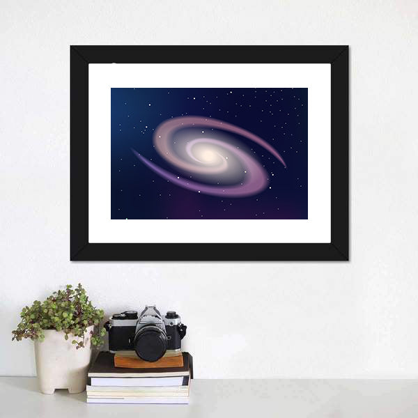 Dark Sky Reflecting Galaxy And Stars Canvas Wall Art-5 Horizontal-Gallery Wrap-22" x 12"-Tiaracle