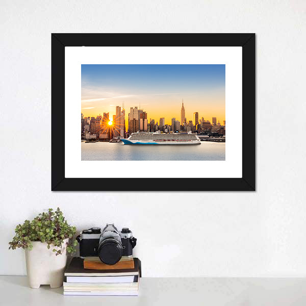 New York City Skyline Canvas Wall Art-5 Horizontal-Gallery Wrap-22" x 12"-Tiaracle