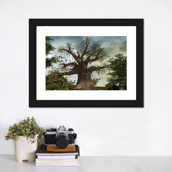 Enchanted Giant Tree with Winding Path Canvas Wall Art