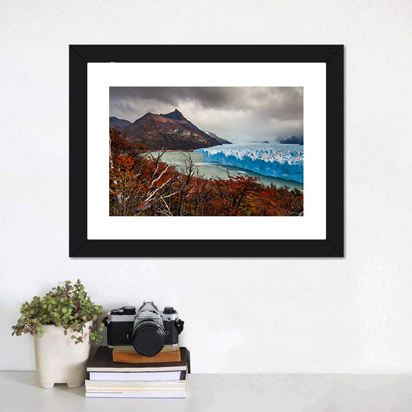 Glacier Perito Moreno National Park In Autumn Canvas Wall Art-3 Horizontal-Gallery Wrap-25" x 16"-Tiaracle