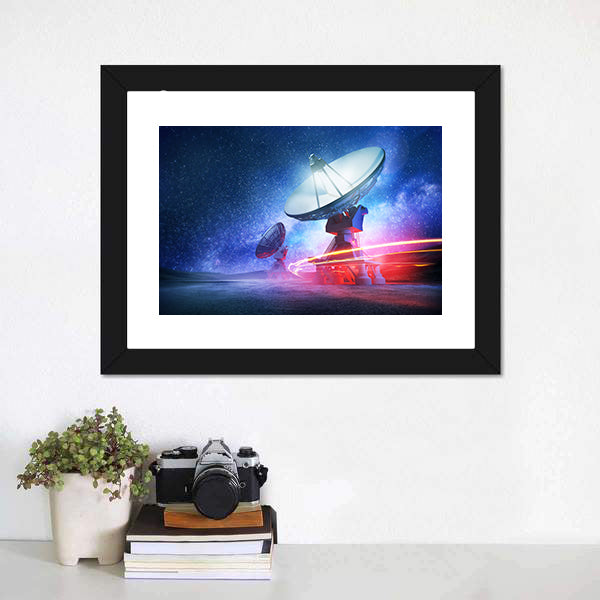 Deep Space Radio Telescope On A Milky Way Canvas Wall Art-5 Horizontal-Gallery Wrap-22" x 12"-Tiaracle