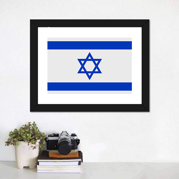 Flag Of Israel Canvas Wall Art-5 Horizontal-Gallery Wrap-22" x 12"-Tiaracle