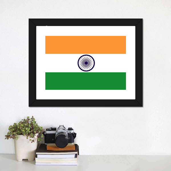 Flag Of India Canvas Wall Art-5 Horizontal-Gallery Wrap-22" x 12"-Tiaracle