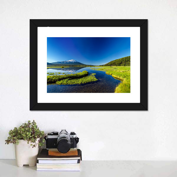 Mount Bachelor From Lake Canvas Wall Art-5 Horizontal-Gallery Wrap-22" x 12"-Tiaracle