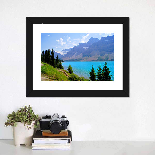 Bow Lake In Canada Canvas Wall Art-5 Horizontal-Gallery Wrap-22" x 12"-Tiaracle
