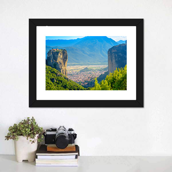 Meteora Monastery Perched on High Rock Canvas Wall Art