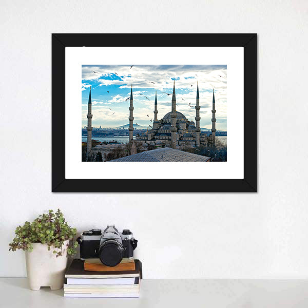Blue Mosque Istanbul Canvas Wall Art-5 Horizontal-Gallery Wrap-22" x 12"-Tiaracle