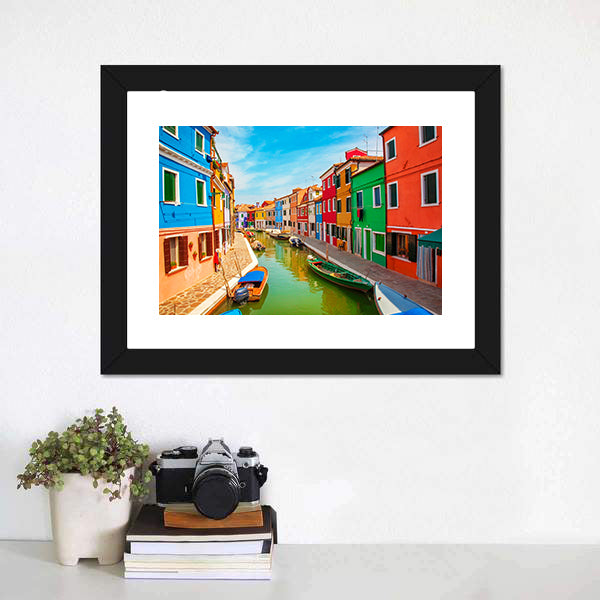 Burano Island in the Venetian Lagoon Canvas Wall Art