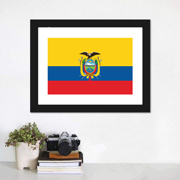 Ecuador Flag Canvas Wall Art-5 Horizontal-Gallery Wrap-22" x 12"-Tiaracle