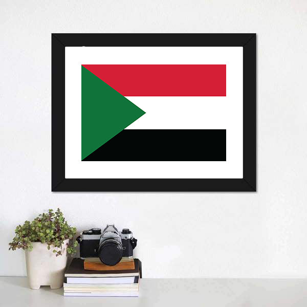 Flag Of Sudan Canvas Wall Art-5 Horizontal-Gallery Wrap-22" x 12"-Tiaracle