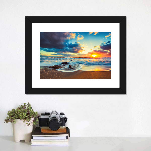 Cloudscape Over The Sea Canvas Wall Art-5 Horizontal-Gallery Wrap-22" x 12"-Tiaracle
