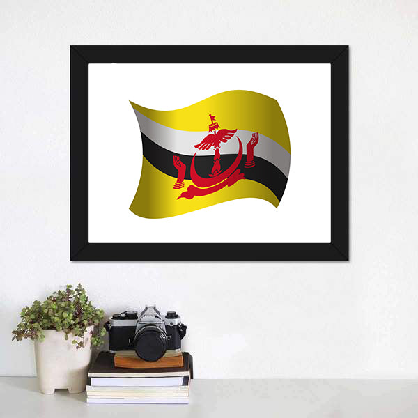 Brunei Flag Canvas Wall Art-5 Horizontal-Gallery Wrap-22" x 12"-Tiaracle