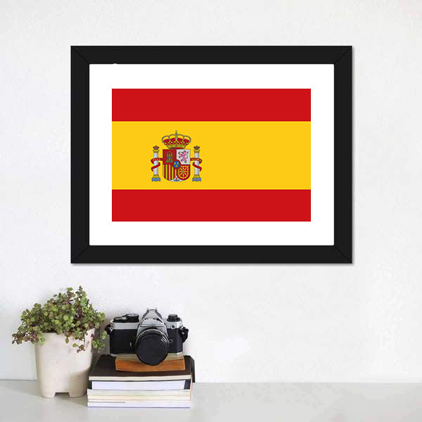 Flag Of Spain Canvas Wall Art-5 Horizontal-Gallery Wrap-22" x 12"-Tiaracle