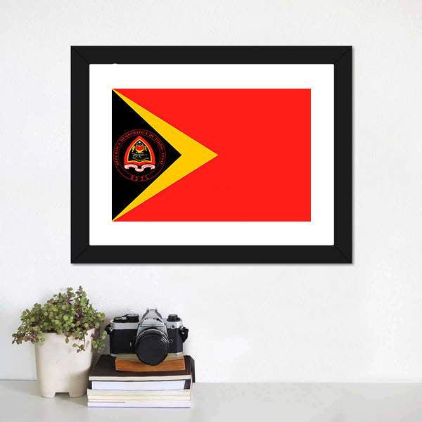 Flag Of East Timor Canvas Wall Art-5 Horizontal-Gallery Wrap-22" x 12"-Tiaracle