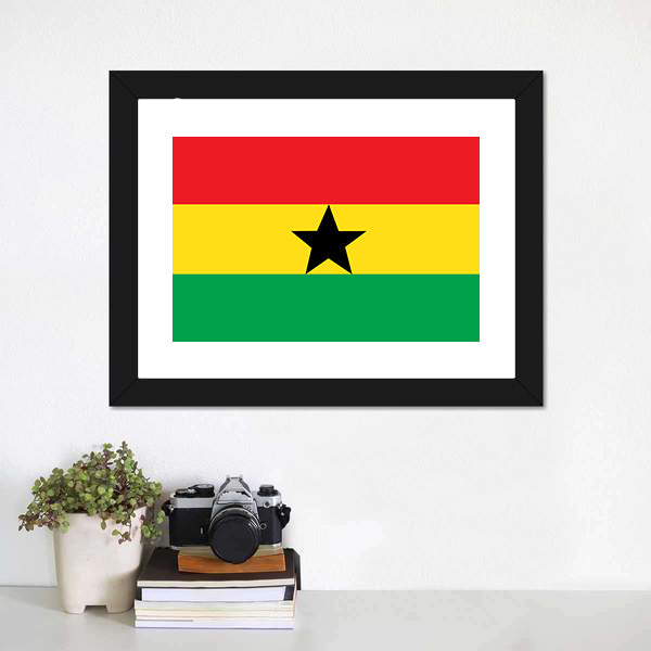 Flag Of Ghana Canvas Wall Art-5 Horizontal-Gallery Wrap-22" x 12"-Tiaracle