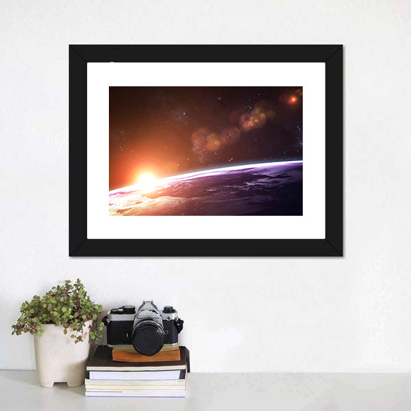 Beautiful Sunset On Planet Earth Canvas Wall Art-3 Horizontal-Gallery Wrap-25" x 16"-Tiaracle