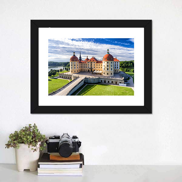 Moritzburg Castle in Saxony with Bridge Canvas Wall Art
