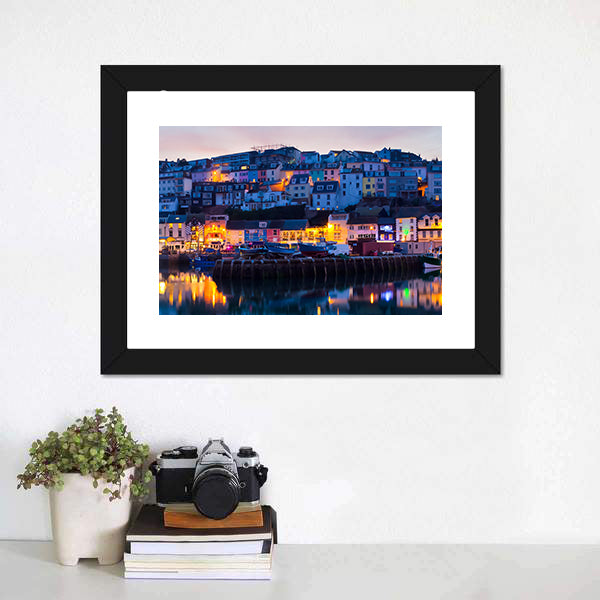 Brixham Harbour at Sunset Canvas Wall Art