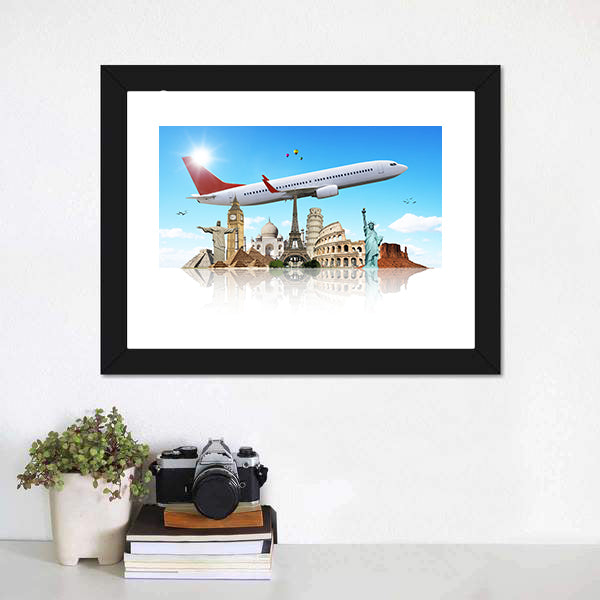 Famous Monuments Of The World Canvas Wall Art-5 Horizontal-Gallery Wrap-22" x 12"-Tiaracle