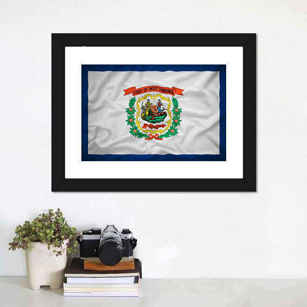 Flag Of West Virginia Canvas Wall Art-3 Horizontal-Gallery Wrap-25" x 16"-Tiaracle