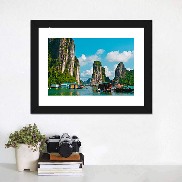 Floating Fishing Village Canvas Wall Art