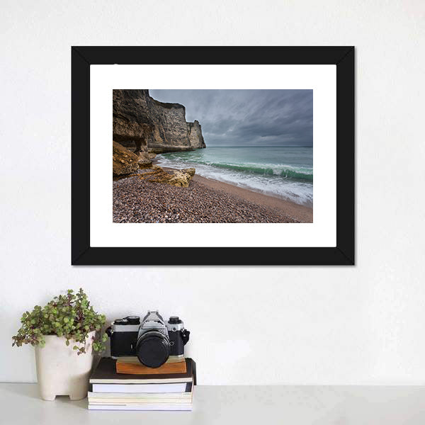 Gloomy Weather on Rocky Coast Canvas Wall Art