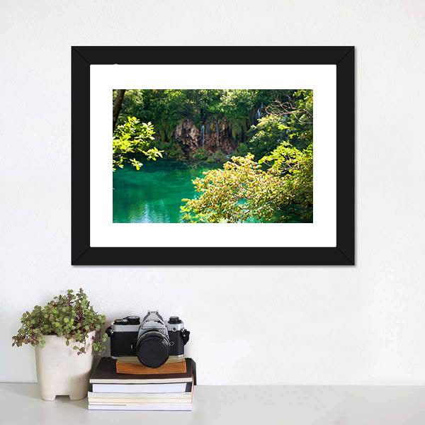 Emerald Forest Lake Canvas Wall Art
