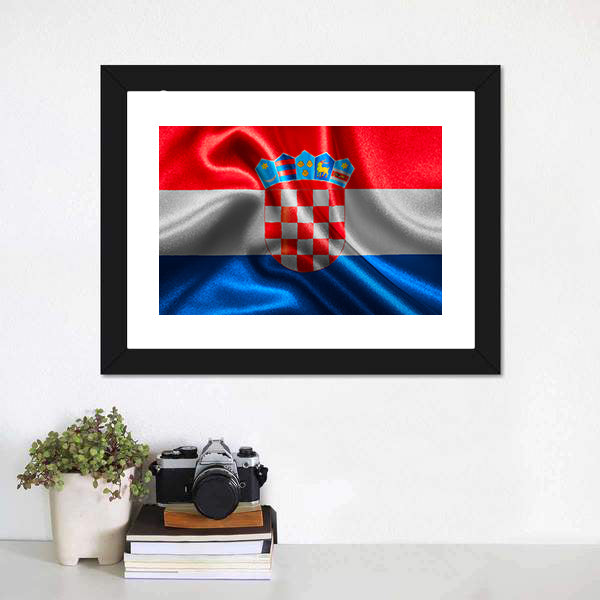 Croatian Wavy Flag Canvas Wall Art-5 Horizontal-Gallery Wrap-22" x 12"-Tiaracle