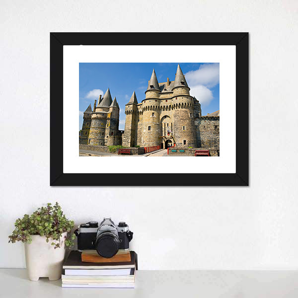 Castle of Vitr In Brittany France Canvas Wall Art-3 Horizontal-Gallery Wrap-25" x 16"-Tiaracle