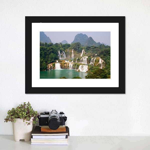 Ban Goic Waterfall In China Canvas Wall Art-5 Horizontal-Gallery Wrap-22" x 12"-Tiaracle