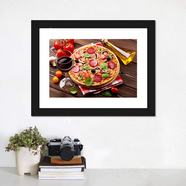 Italian Pizza Canvas Wall Art-5 Horizontal-Gallery Wrap-22" x 12"-Tiaracle