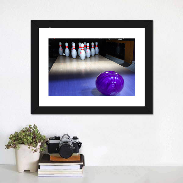 Bowling Ball And Pins Canvas Wall Art