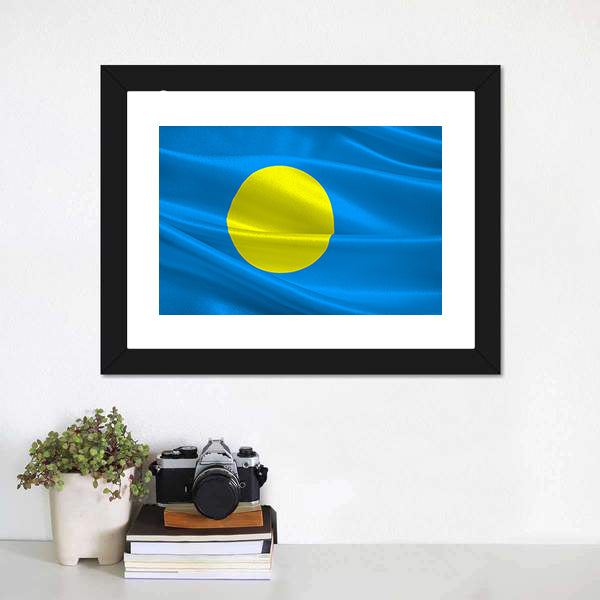 Flag Of Palau Canvas Wall Art-5 Horizontal-Gallery Wrap-22" x 12"-Tiaracle