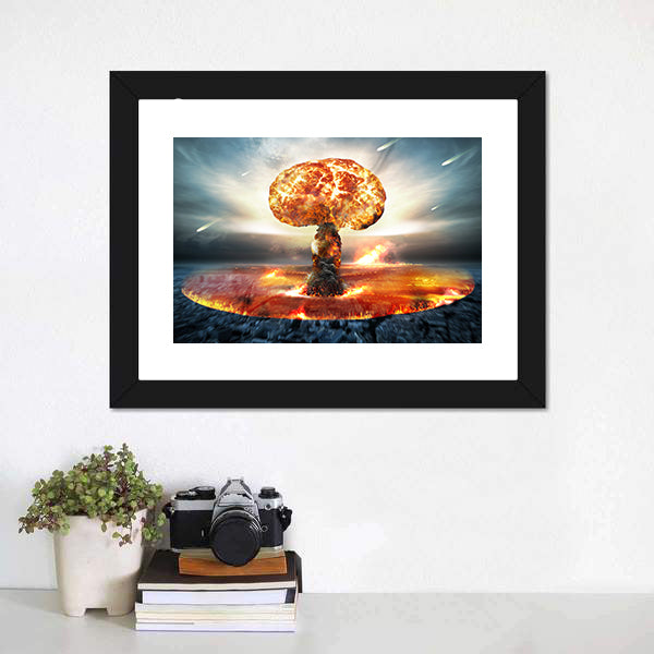 Danger Of Nuclear War Canvas Wall Art-5 Horizontal-Gallery Wrap-22" x 12"-Tiaracle
