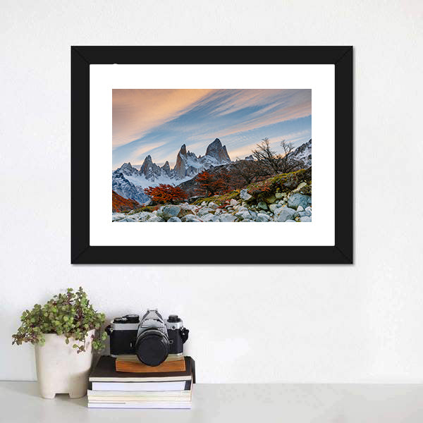 Mount Fitzroy During Sunset Canvas Wall Art-5 Horizontal-Gallery Wrap-22" x 12"-Tiaracle