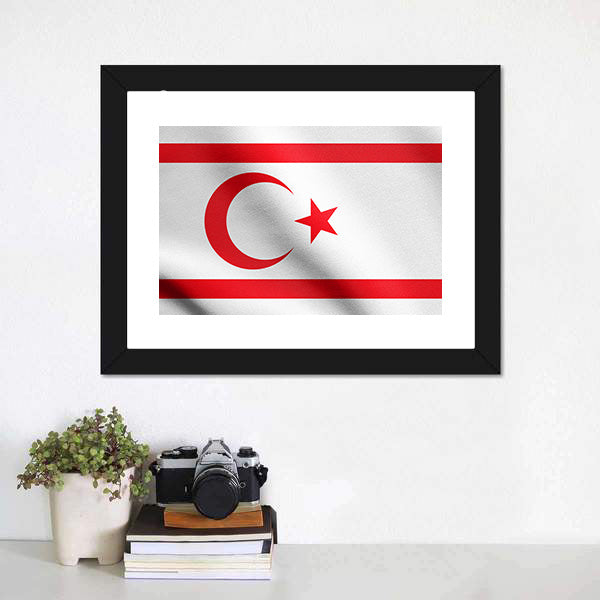 Northern Cyprus Flag Canvas Wall Art-5 Horizontal-Gallery Wrap-22" x 12"-Tiaracle