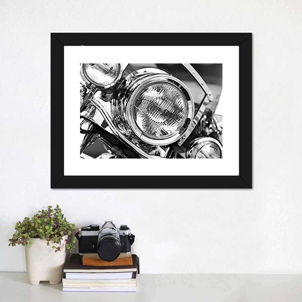 Motorcycle Headlights Canvas Wall Art