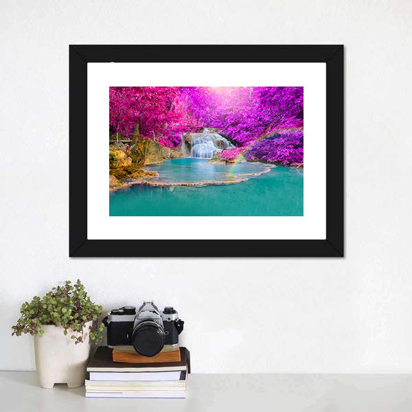 Erawan Waterfall Canvas Wall Art-5 Horizontal-Gallery Wrap-22" x 12"-Tiaracle