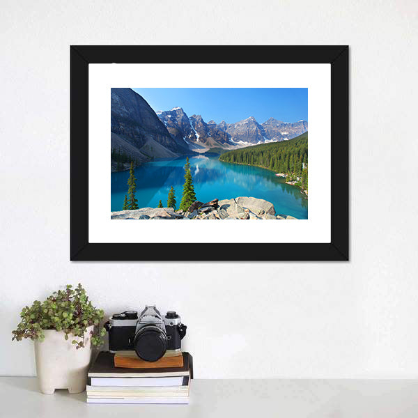 Moraine Lake In Canadian Rockies Canvas Wall Art