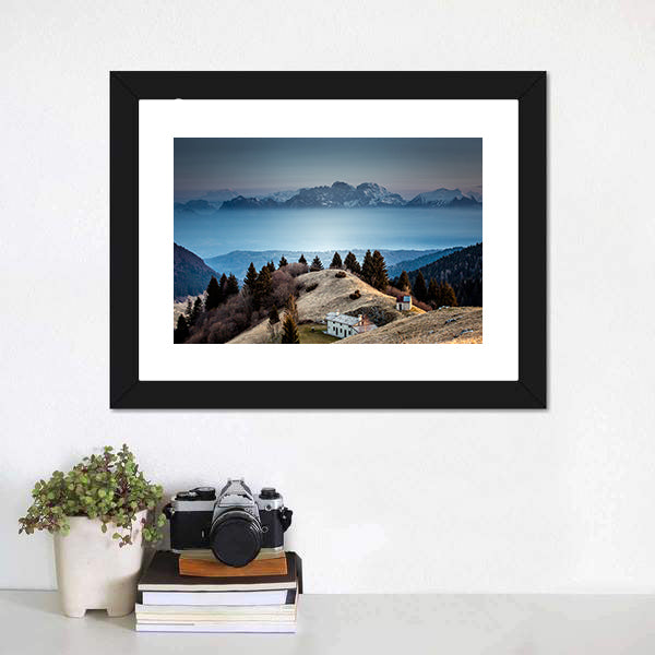 Mount Schiara Dolomite Peaks Canvas Wall Art-5 Horizontal-Gallery Wrap-22" x 12"-Tiaracle