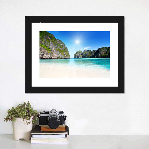 Morning In Maya Bay Canvas Wall Art-3 Horizontal-Gallery Wrap-25" x 16"-Tiaracle