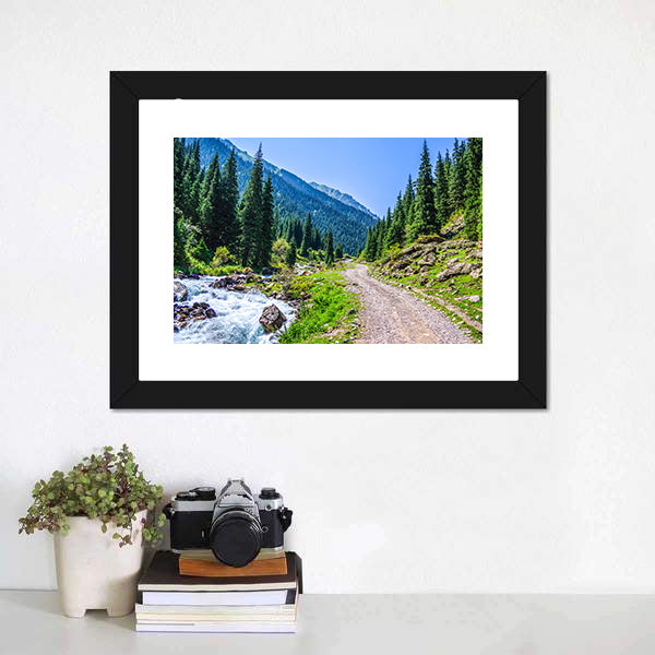 Mountain River Road Canvas Wall Art
