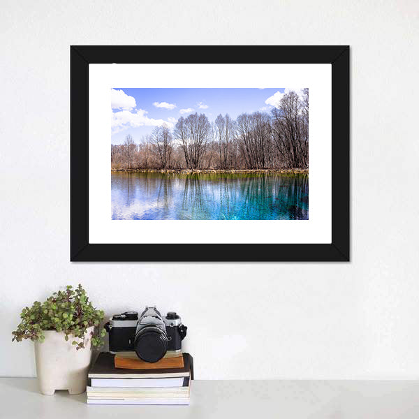 Blue Lake Of Kazan Canvas Wall Art-5 Horizontal-Gallery Wrap-22" x 12"-Tiaracle
