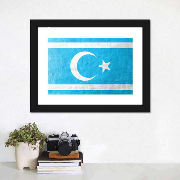 Flag Of Iraqi Turkmen Canvas Wall Art-5 Horizontal-Gallery Wrap-22" x 12"-Tiaracle