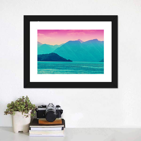 Alpine Mountains And Como Lake Canvas Wall Art-3 Horizontal-Gallery Wrap-25&quot; x 16&quot;-Tiaracle
