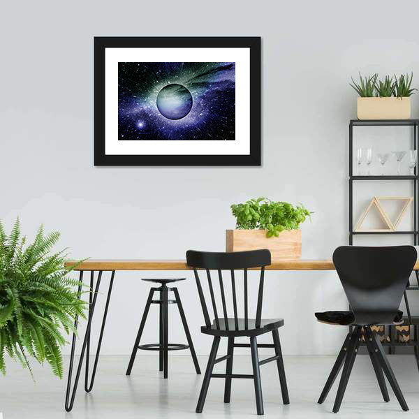 Nebula Planet And Star Dust Canvas Wall Art-5 Horizontal-Gallery Wrap-22" x 12"-Tiaracle