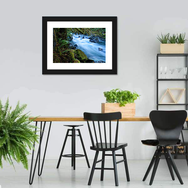 Forest With A River Canvas Wall Art-5 Horizontal-Gallery Wrap-22" x 12"-Tiaracle