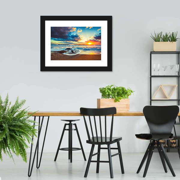 Cloudscape Over The Sea Canvas Wall Art-5 Horizontal-Gallery Wrap-22" x 12"-Tiaracle